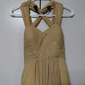 Golden Mustard Chiffon Formal Dress